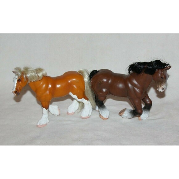 Lot of 2 Grand Champion Heavy Horses Palomino Brown Bay 9" Golden Geldings NICE - Picture 1 of 8